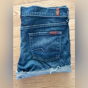 7 For All Man Kind Cutoff Slouchy Denim Jean Short Size 29